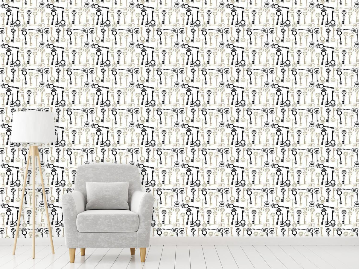 patterned-wallpaper-key-to-my-heart
