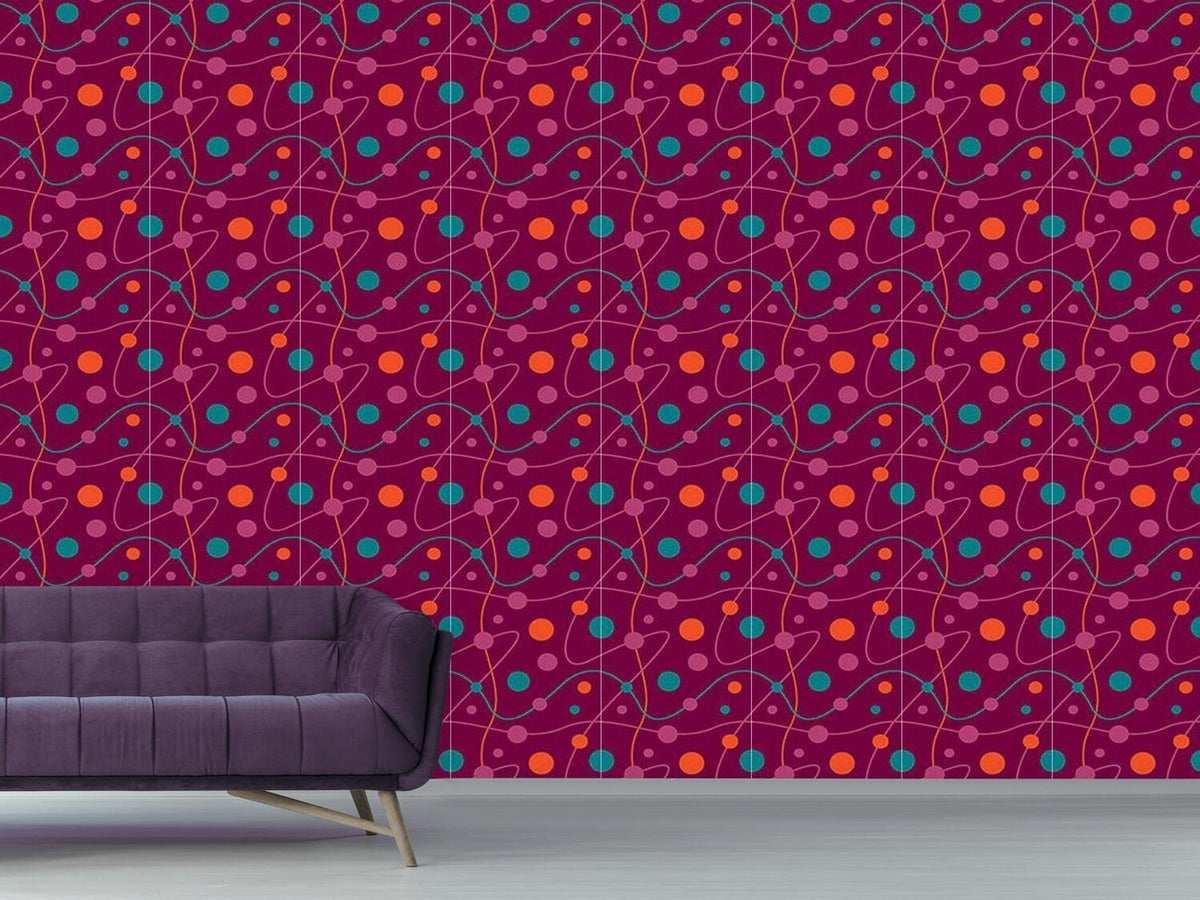 patterned-wallpaper-circular-rounds-magenta
