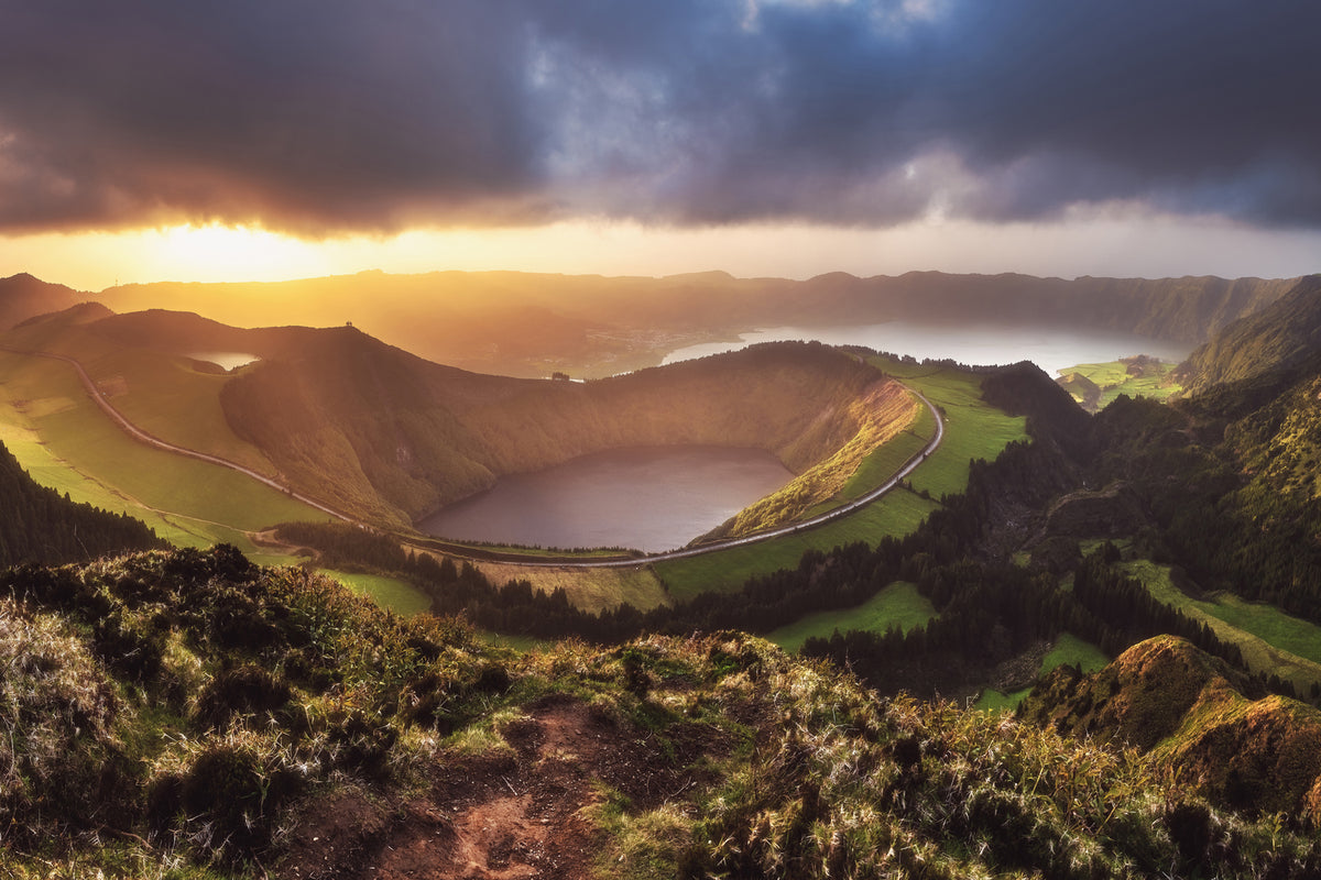 photo-wallpaper-azores-sete-cidades-sunset-panorama