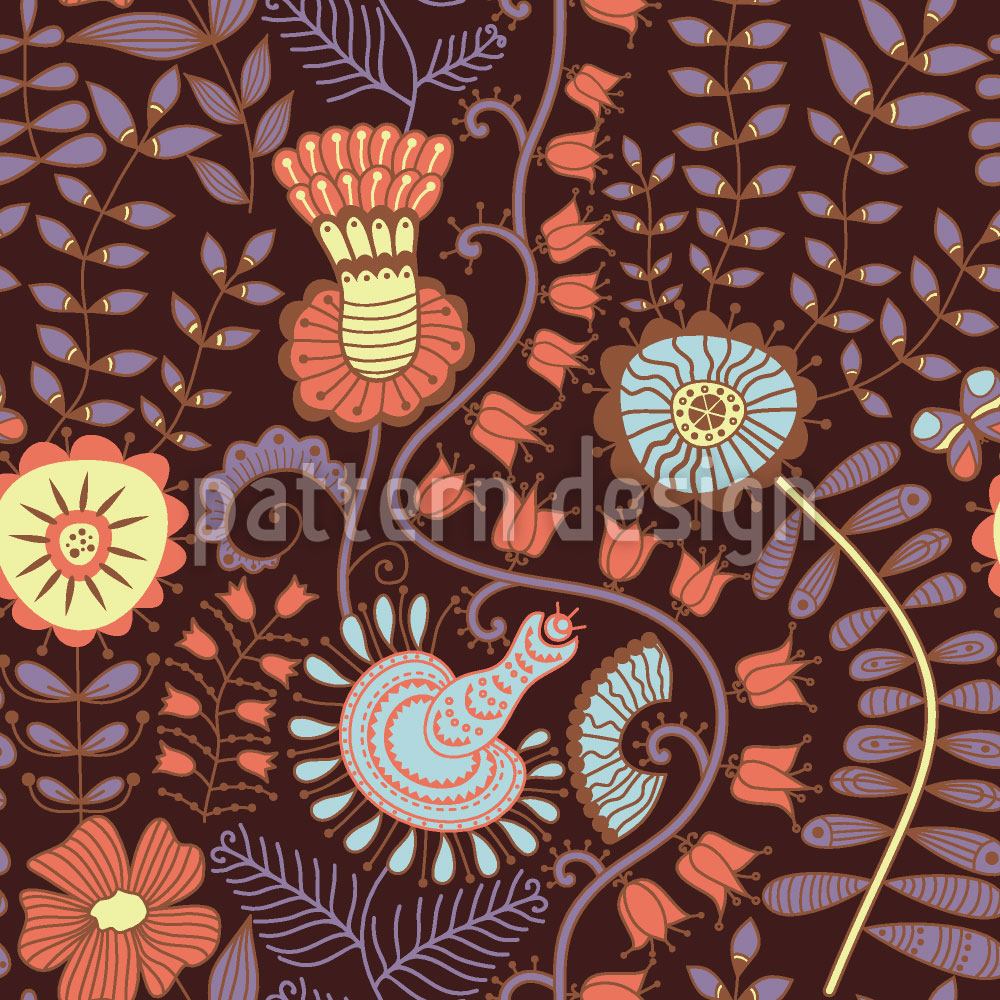 patterned-wallpaper-fairy-flowers