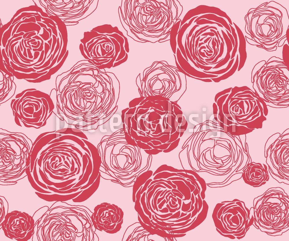 patterned-wallpaper-rose-blooms-red-pink