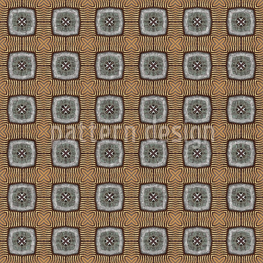 patterned-wallpaper-octagons-on-gold