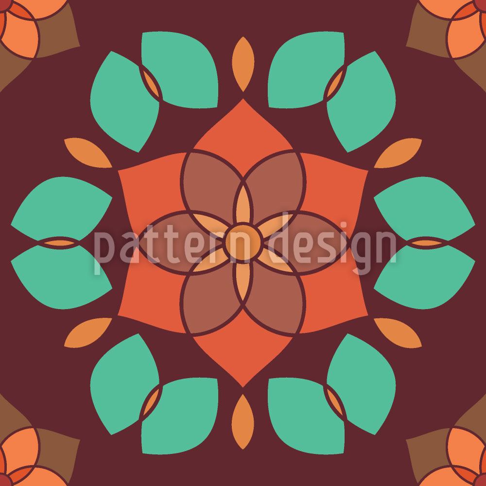 patterned-wallpaper-lotus-flower-retro