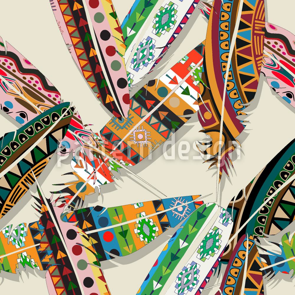 patterned-wallpaper-ethno-feathers