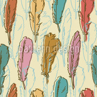 patterned-wallpaper-feathers-handdrawn-retro