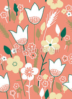 patterned-wallpaper-meadow-in-apricot