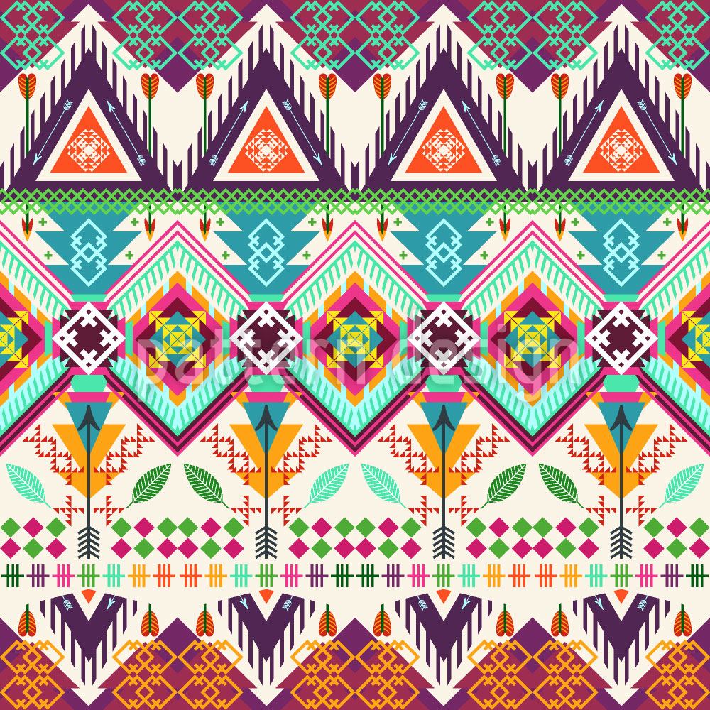 patterned-wallpaper-aztec-tribal-art