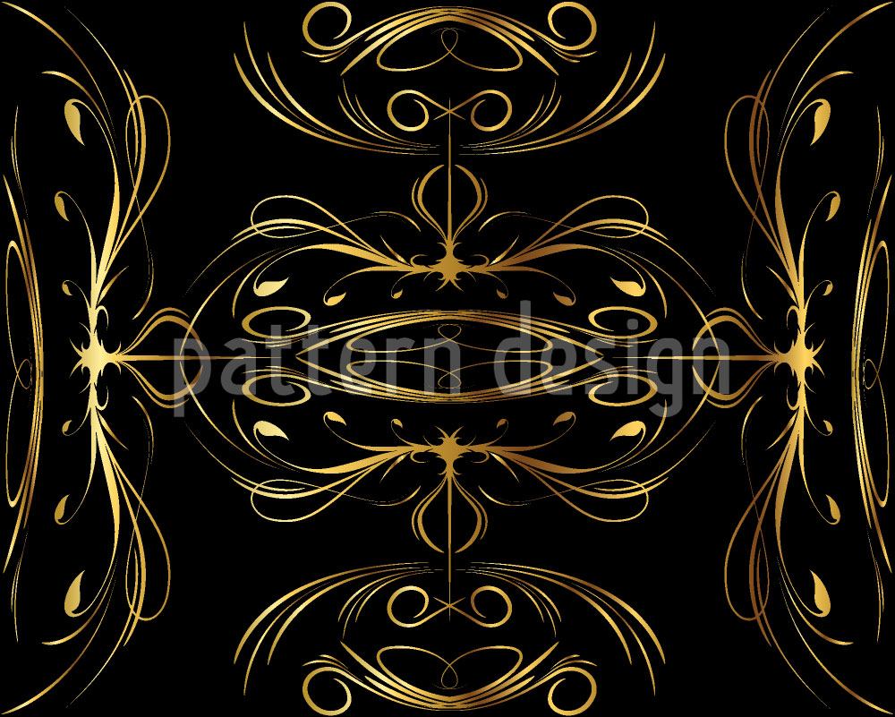 patterned-wallpaper-flourishes-in-gold