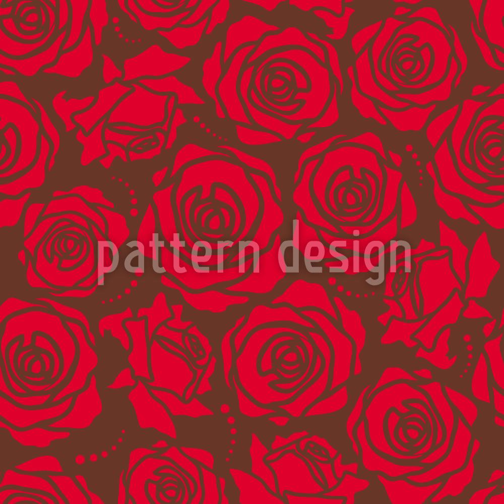 patterned-wallpaper-rose-blossoms-red