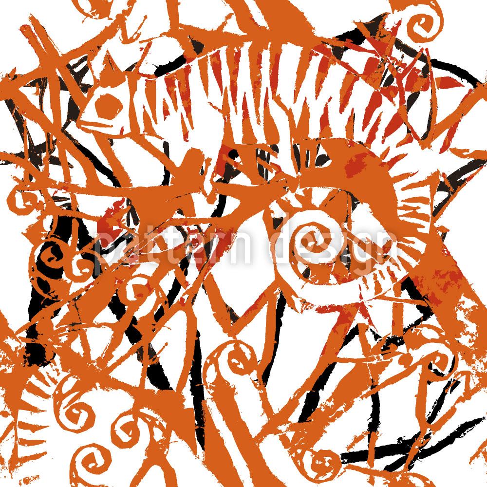 patterned-wallpaper-chameleon-orange