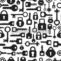 patterned-wallpaper-key-and-lock