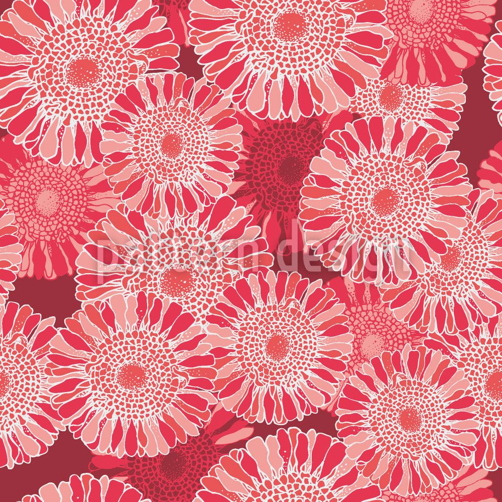 patterned-wallpaper-sunflowers-red