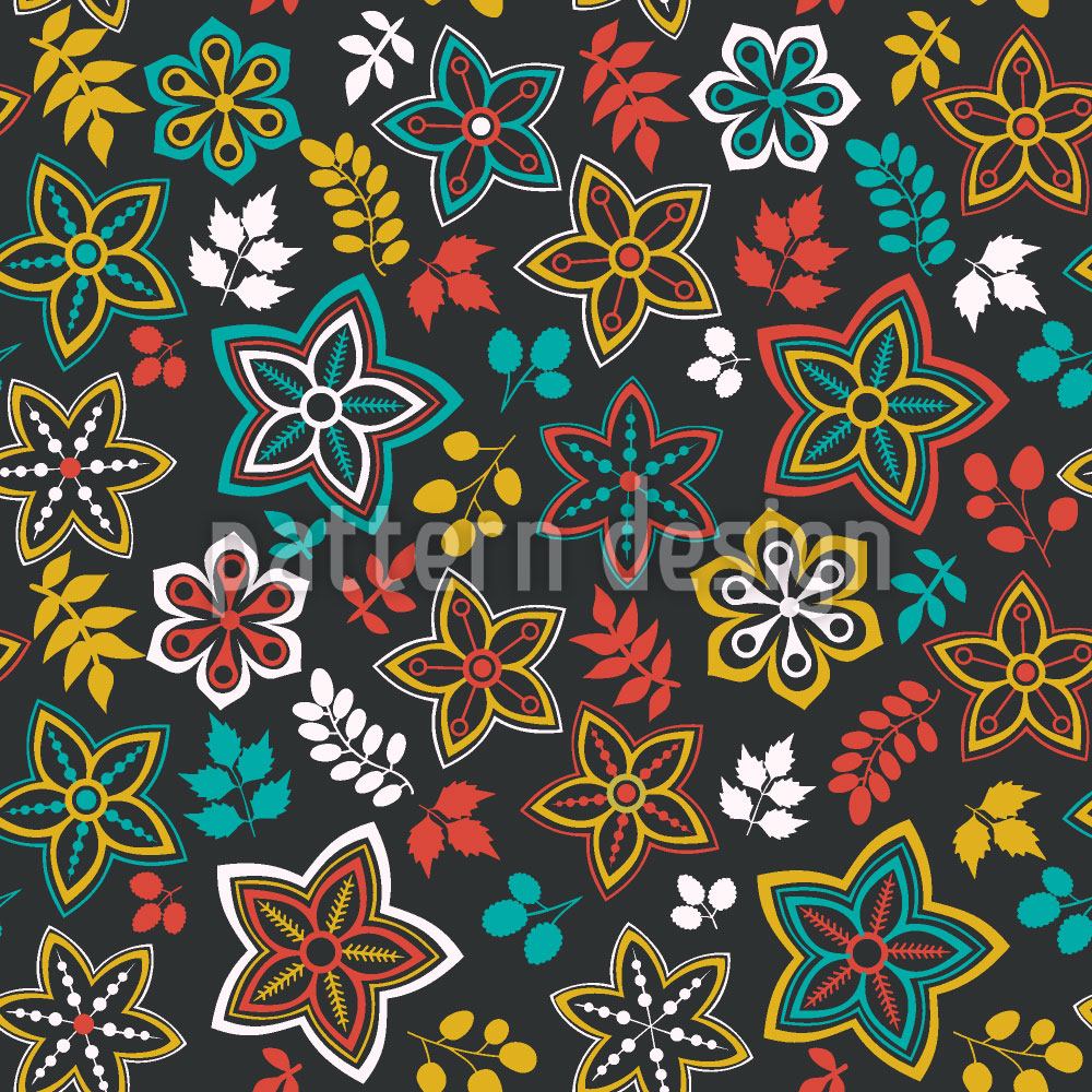 patterned-wallpaper-flowers-and-leaf-fantasy-one-summer-night