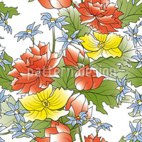 patterned-wallpaper-asian-flower-bouquet