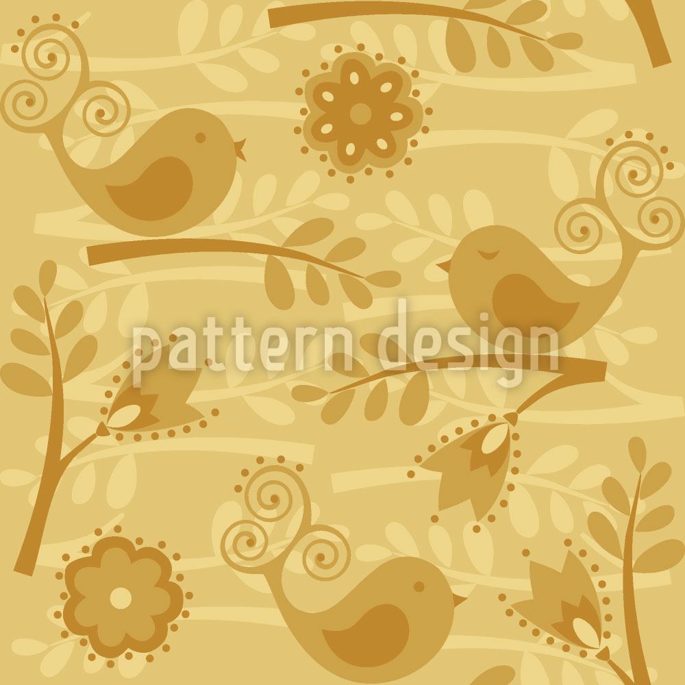 patterned-wallpaper-golden-birdsong