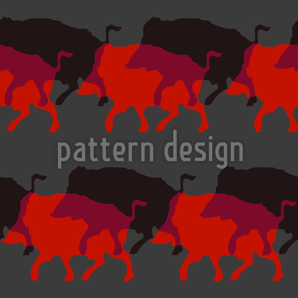 patterned-wallpaper-wild-boar-in-red