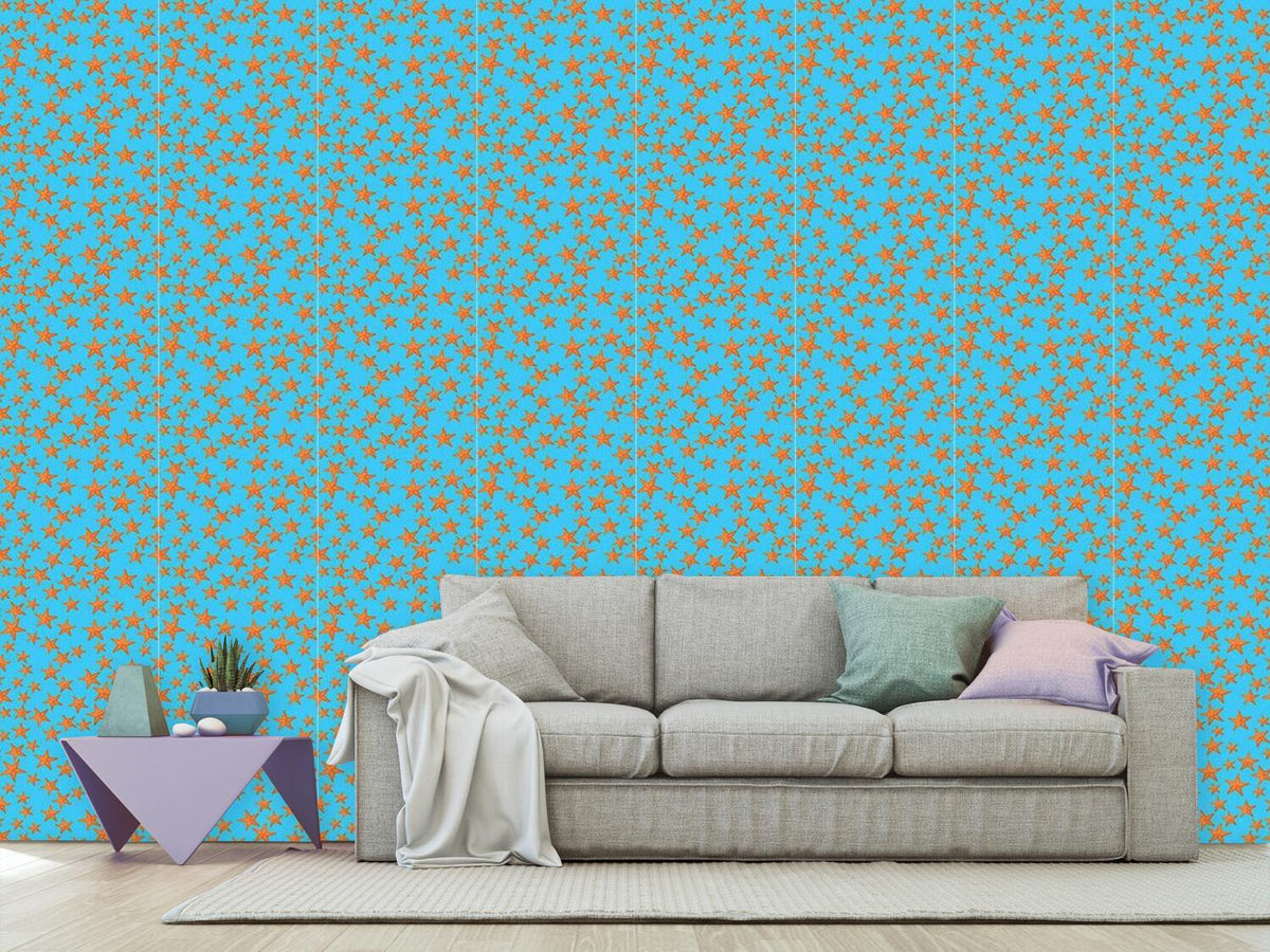 patterned-wallpaper-starfish-fun