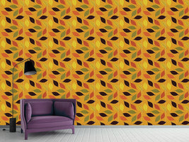 patterned-wallpaper-birch-leaf-in-autumn