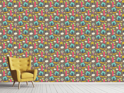 patterned-wallpaper-the-fox-lures-the-bunnies