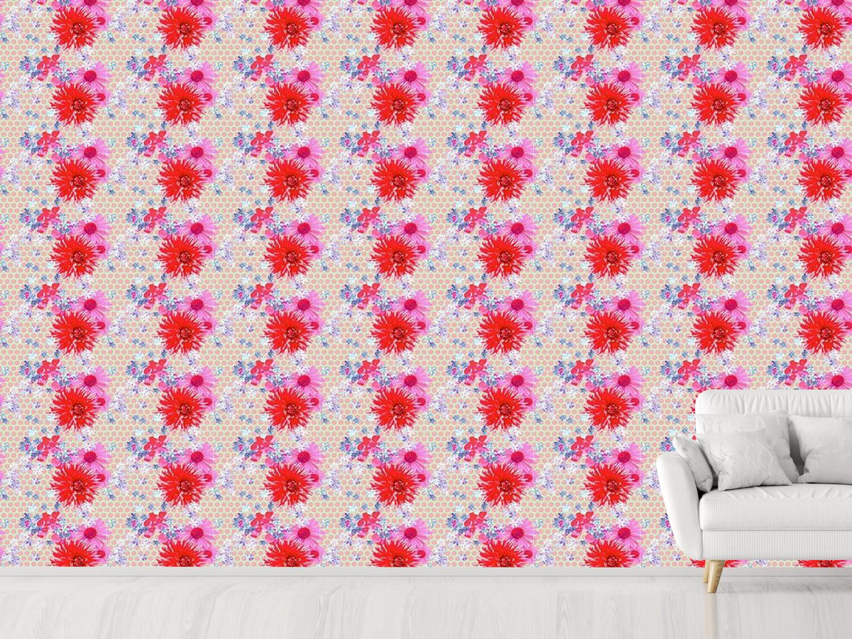 patterned-wallpaper-scattered-flower-on-dots