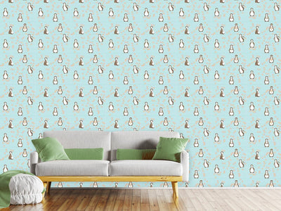 patterned-wallpaper-penguin-blossom