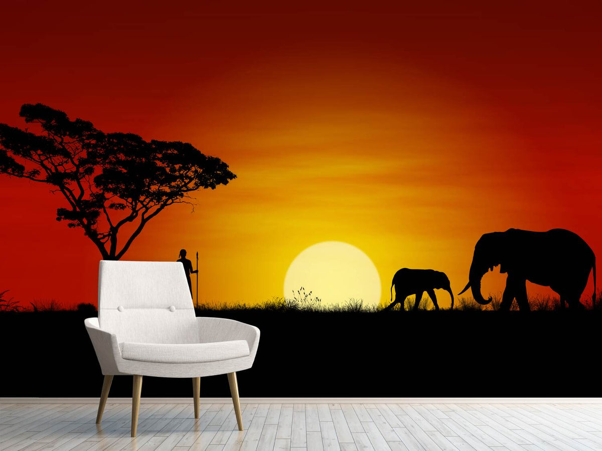 photo-wallpaper-african-steppe-elephant