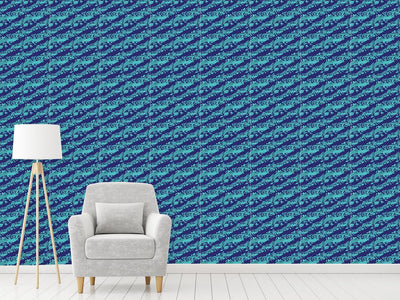 patterned-wallpaper-leaves-on-waves