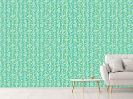 patterned-wallpaper-flower-garlands-on-dots