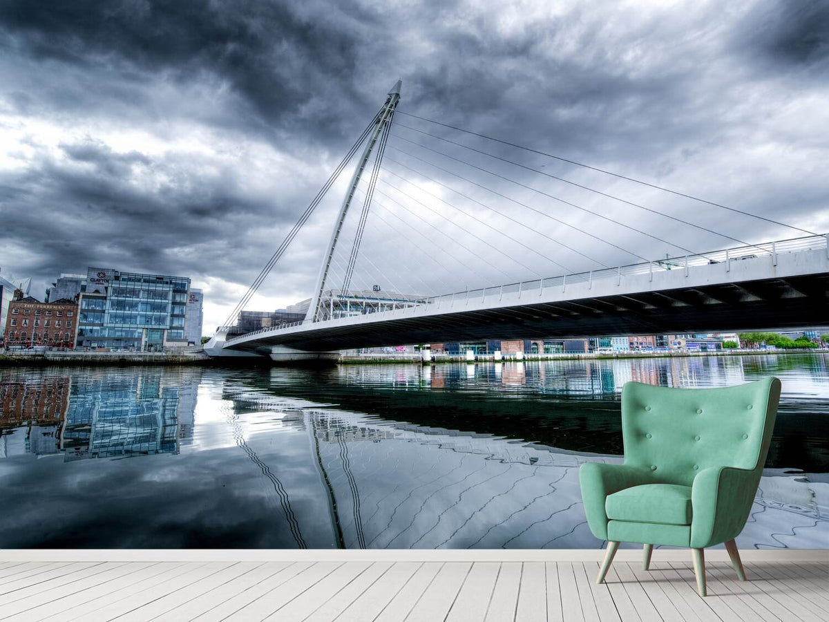 photo-wallpaper-samuel-beckett-bridge-with-clouds