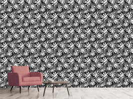 patterned-wallpaper-leaves-crisscross