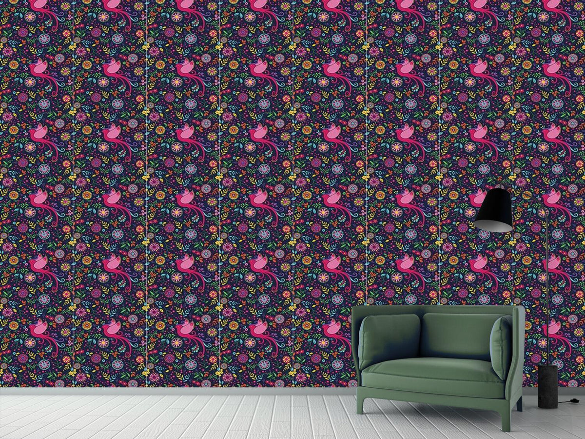 patterned-wallpaper-the-bird-queen-feast-at-night