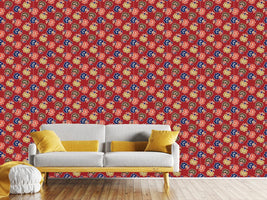 patterned-wallpaper-spiky-red