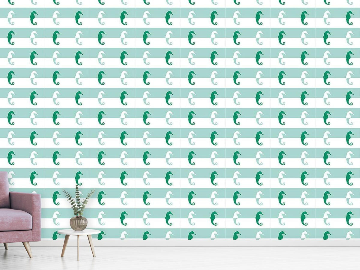 patterned-wallpaper-seahorses-on-stripes