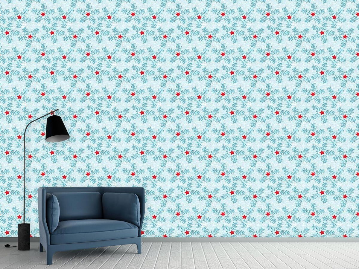 patterned-wallpaper-snowflakes