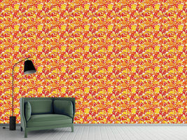 patterned-wallpaper-sun-leaves