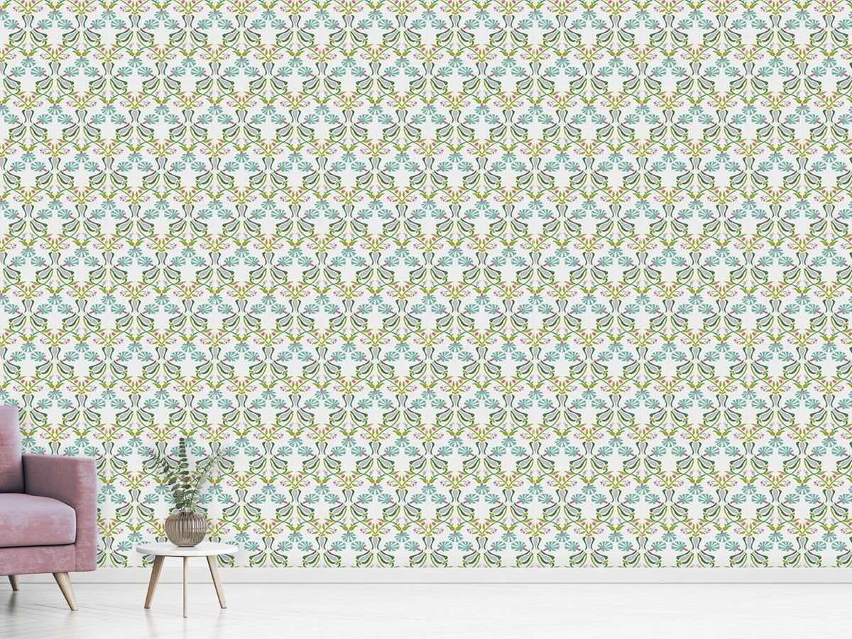 patterned-wallpaper-tulips-and-carnations-entwined