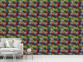 patterned-wallpaper-woven-circles