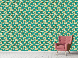 patterned-wallpaper-vintage-rose-bouquet