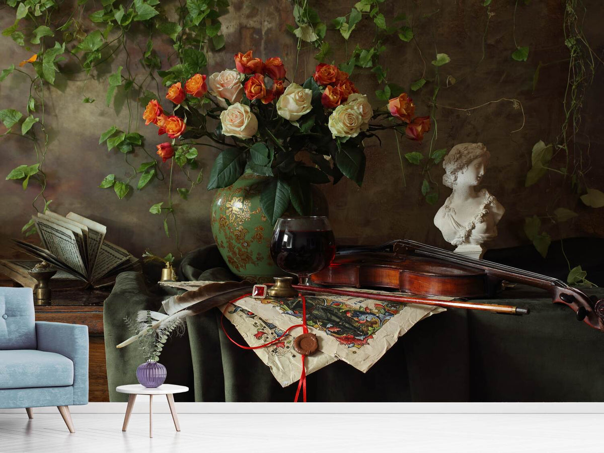 photo-wallpaper-still-life-with-violin-and-flowers-iii