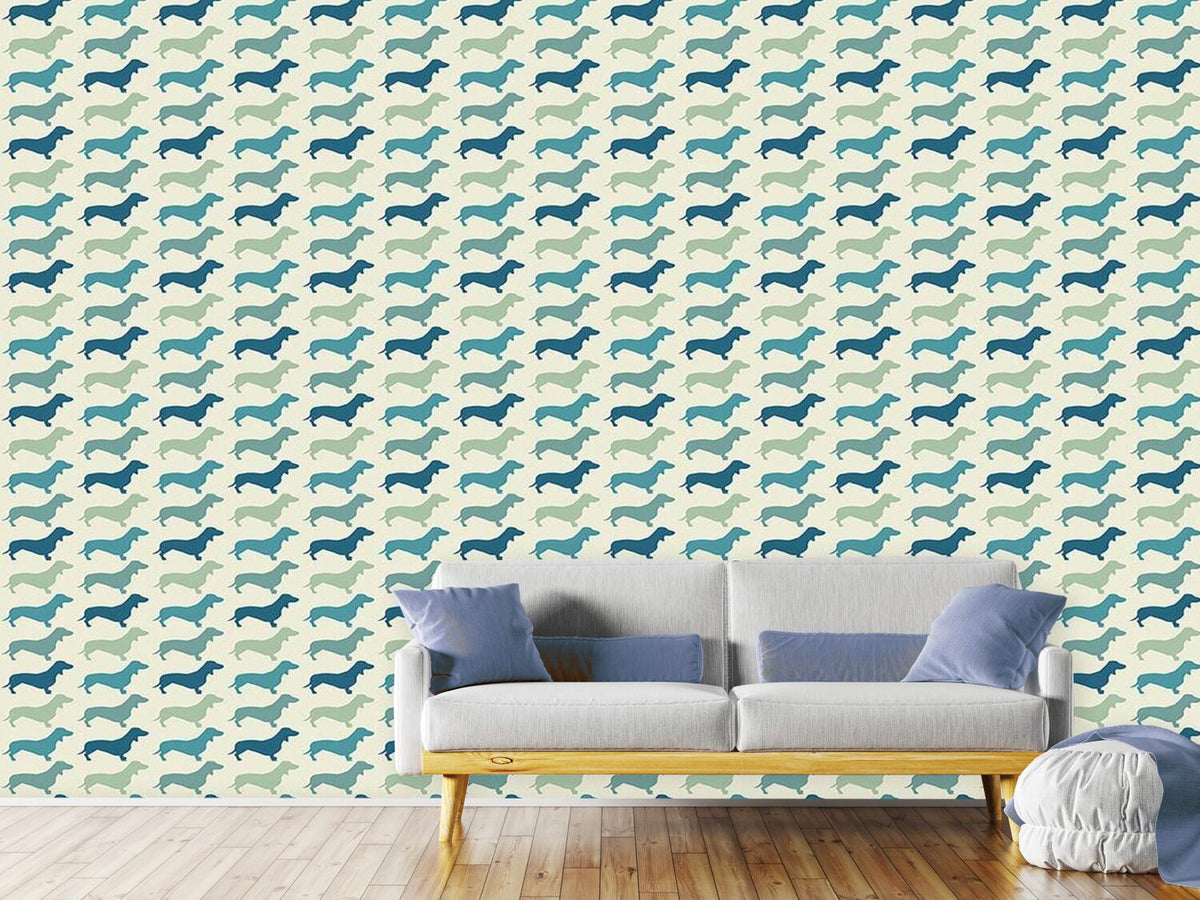 patterned-wallpaper-dachshund-vintage