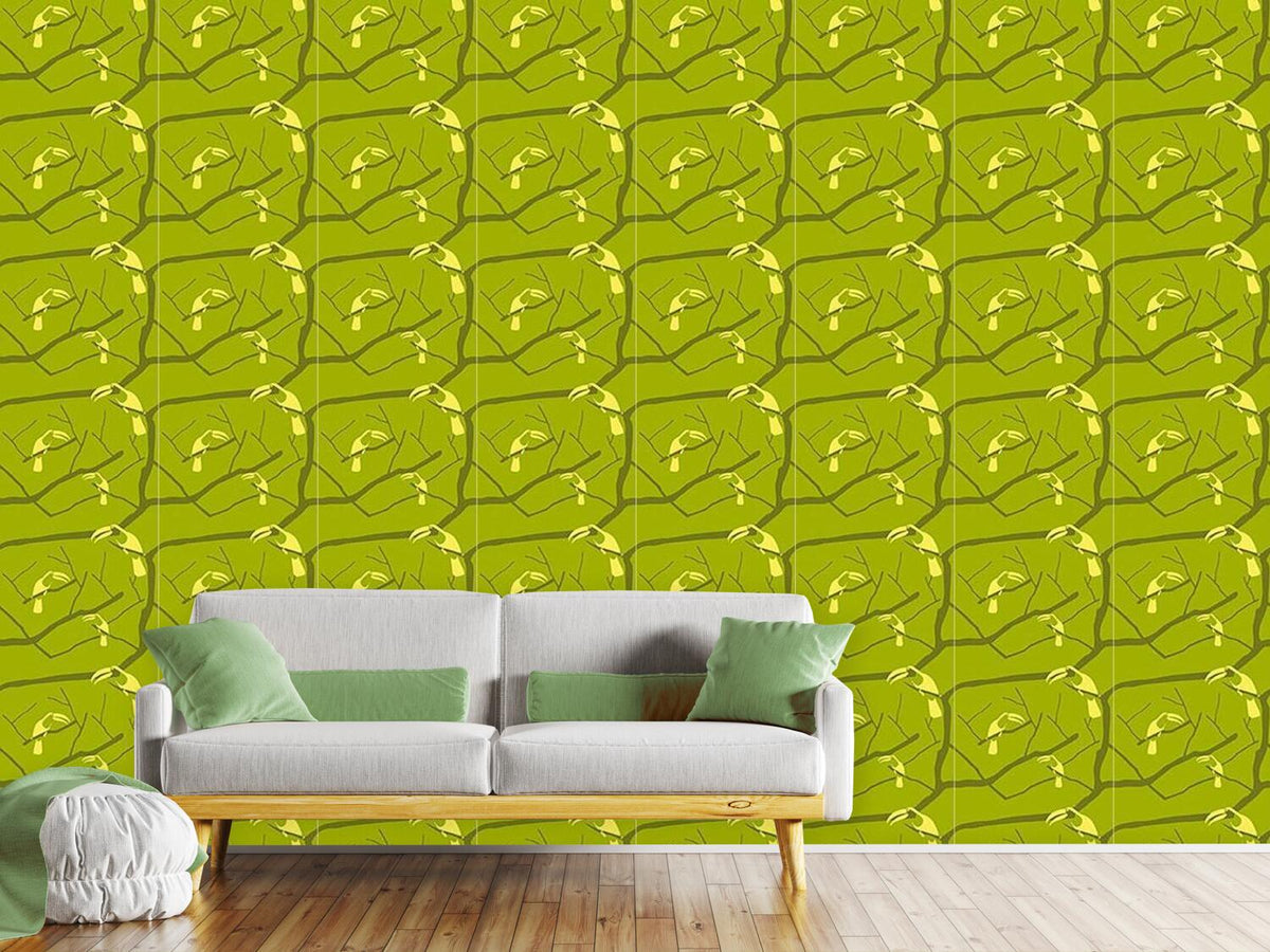 patterned-wallpaper-tucan-green