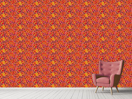 patterned-wallpaper-pansies-wild-cat-in-pink