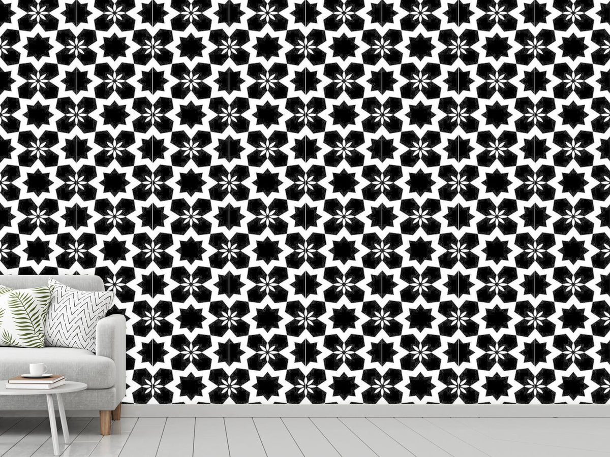 patterned-wallpaper-stars-black-and-white