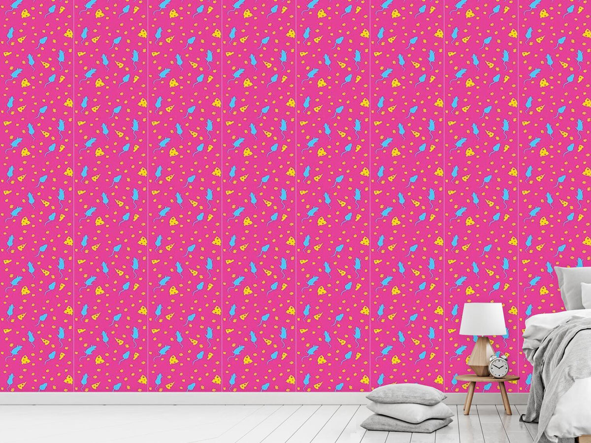 patterned-wallpaper-mice-and-cheese