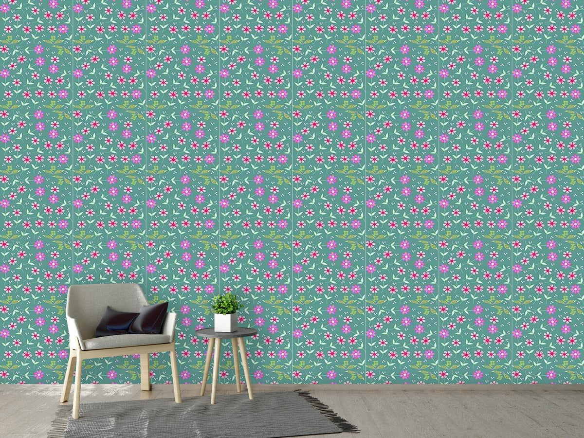 patterned-wallpaper-dots-and-flowers