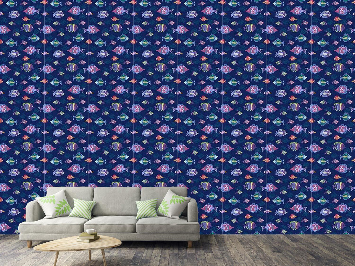 patterned-wallpaper-fish-parade