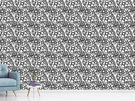 patterned-wallpaper-flower-doodles-black-and-white