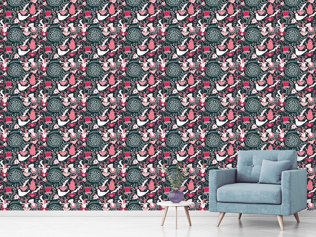 patterned-wallpaper-russian-tea-party-at-night