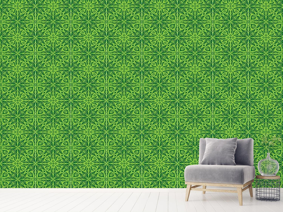 patterned-wallpaper-green-blossom-dream