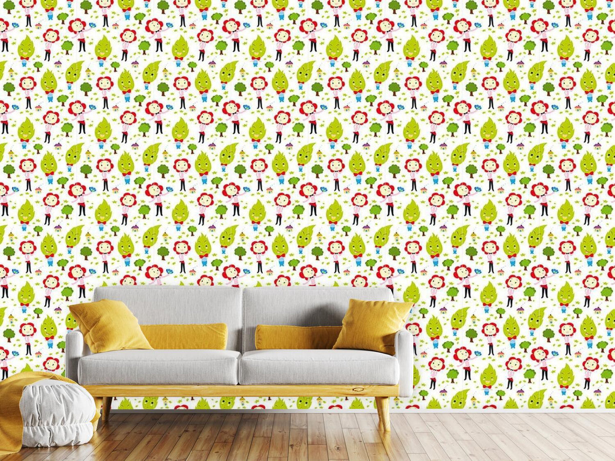 patterned-wallpaper-family-green